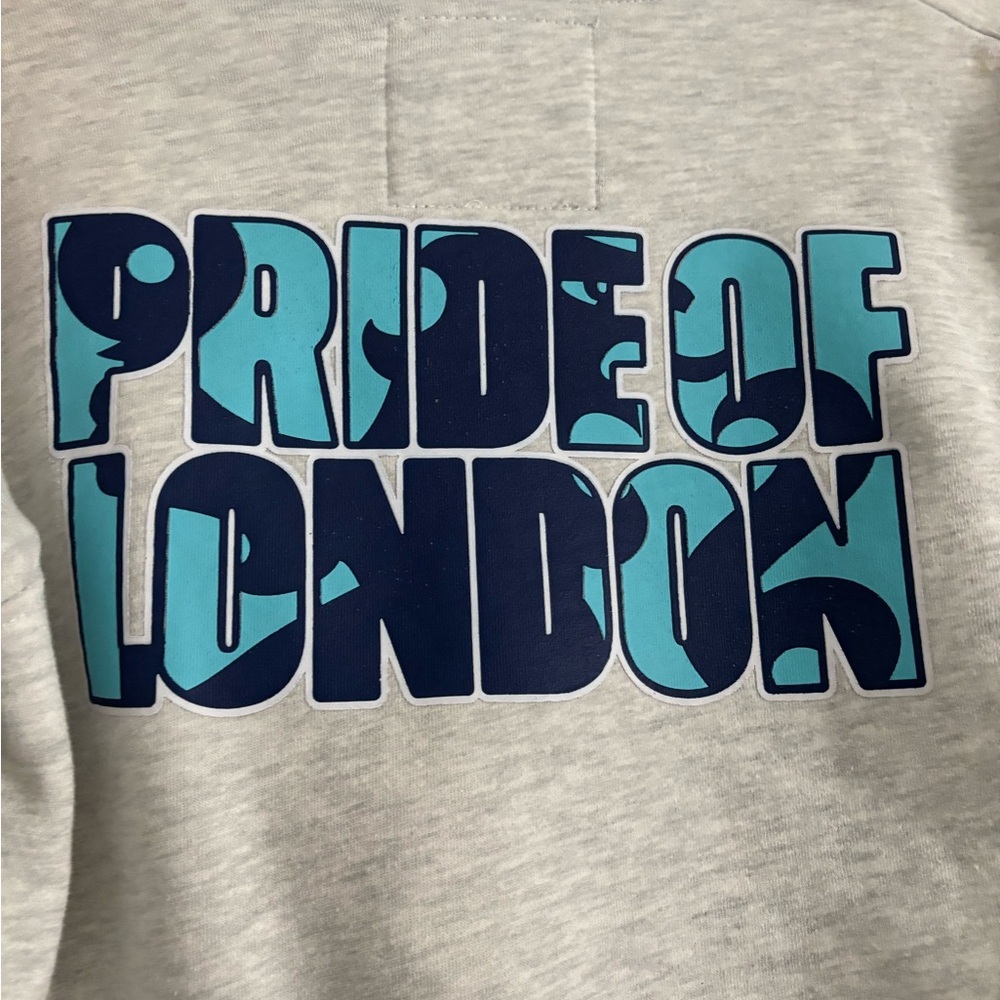 Gray Zip-Up Hoodie with Chelsea Stanford Bridge Print - Picture 3 of 4